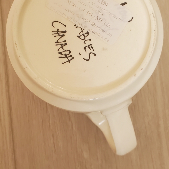 Artables Now & Zen Studio Coffee Mug Tea Let Us Be Thankful Pottery Flowers Gold - Picture 10 of 12